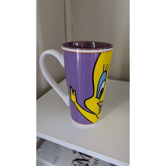 2000 Looney Tunes Tweety Bird Face Tall Gibson Coffee Mug Warner Bros Cup - Picture 2 of 11